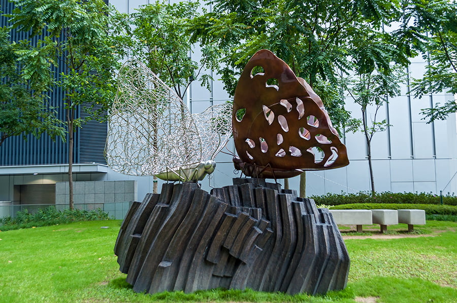 backyard metal sculpture garden