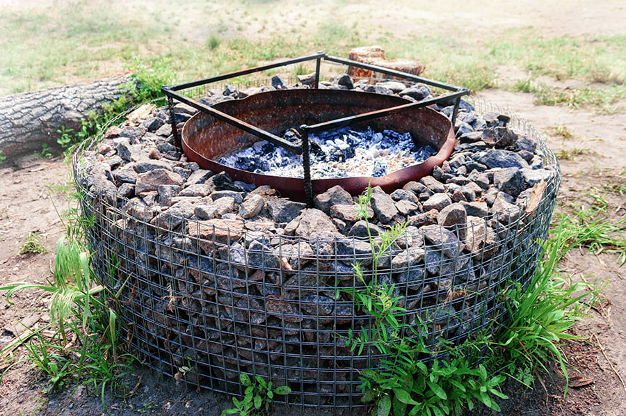 outdoor fire pit size