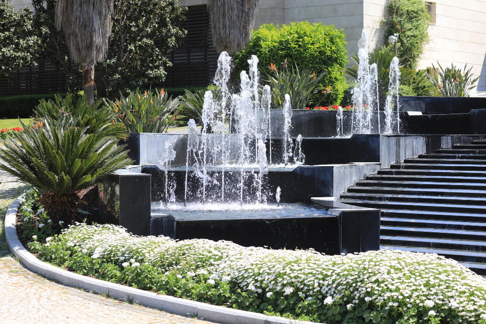 landscaping backyard fountain water feature