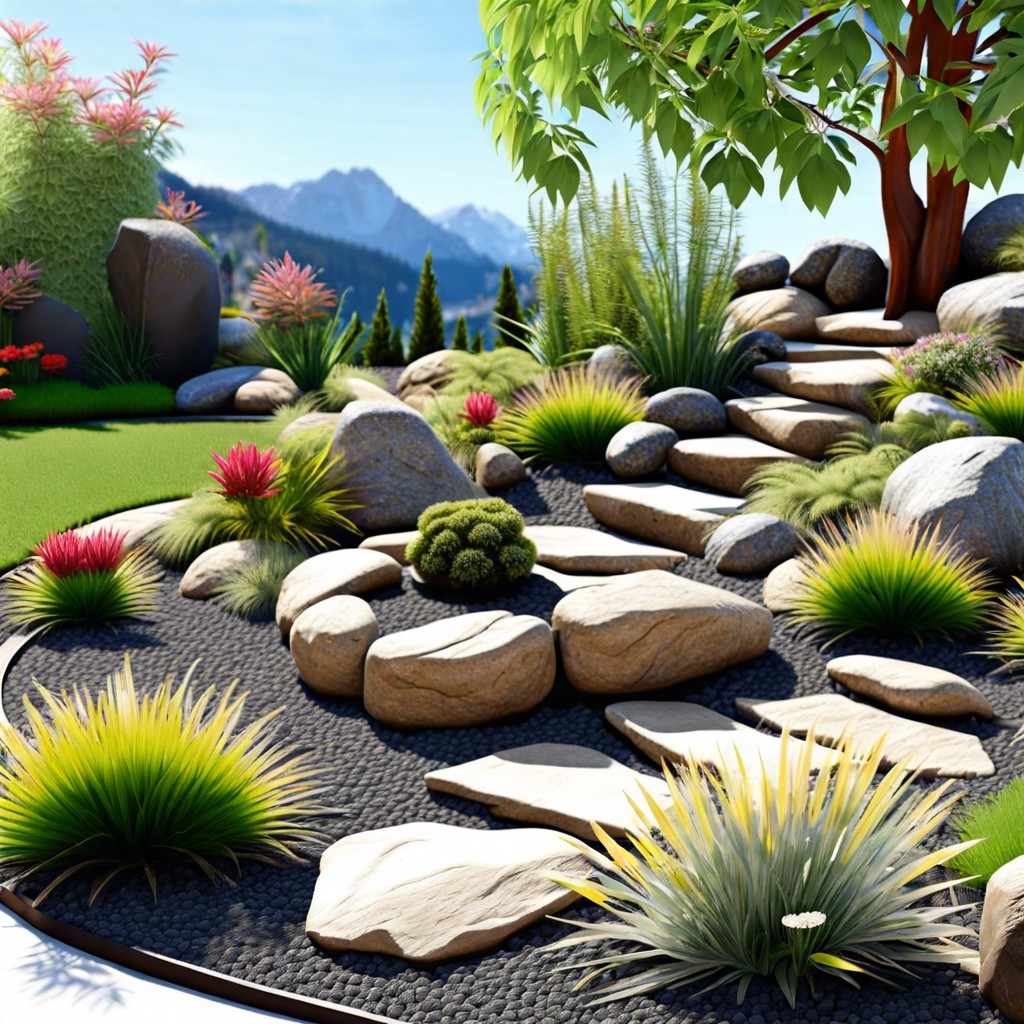 add a rock garden with alpine plants