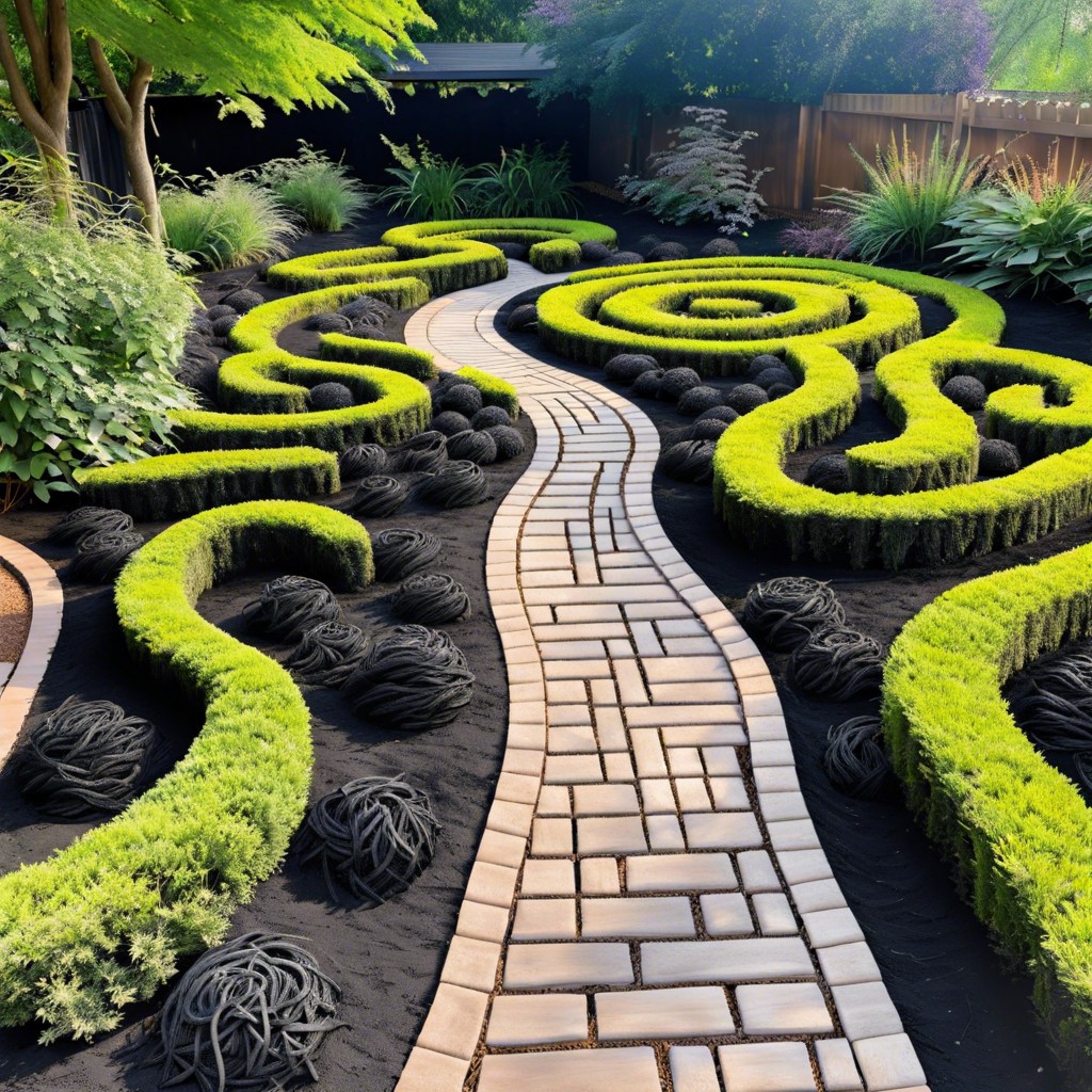 black mulch labyrinth for meditative walks