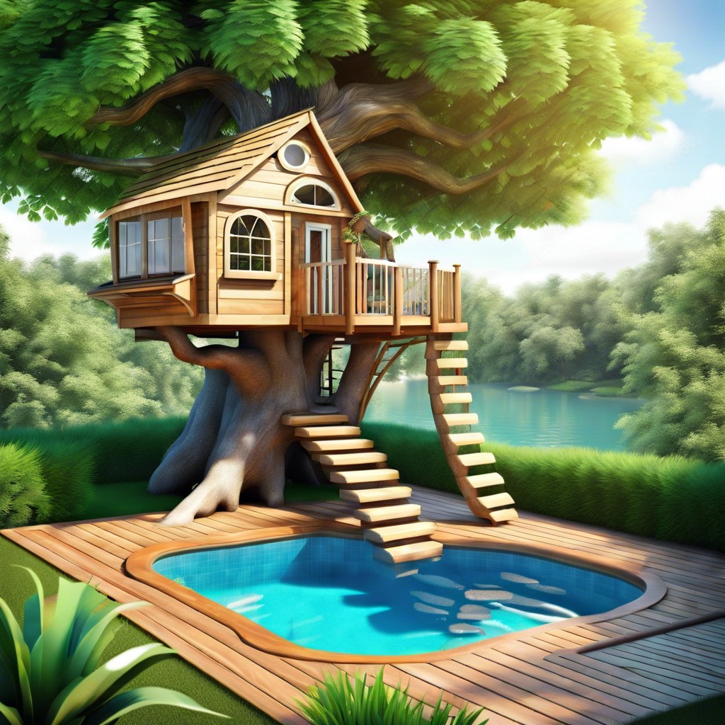 build a treehouse outlook over the pool