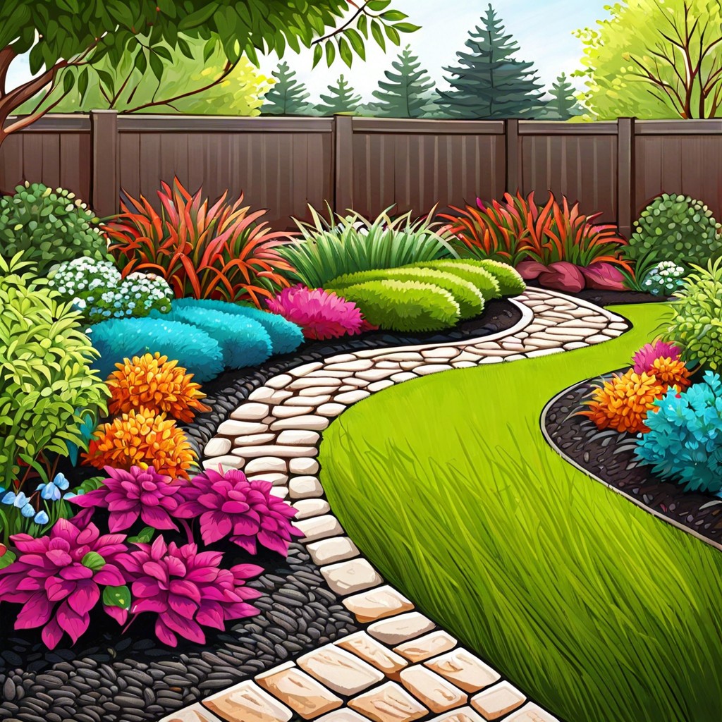 colored mulch outlining