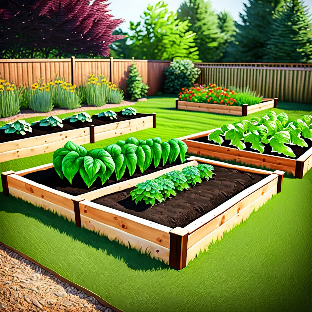 construct raised garden beds with perennial vegetables