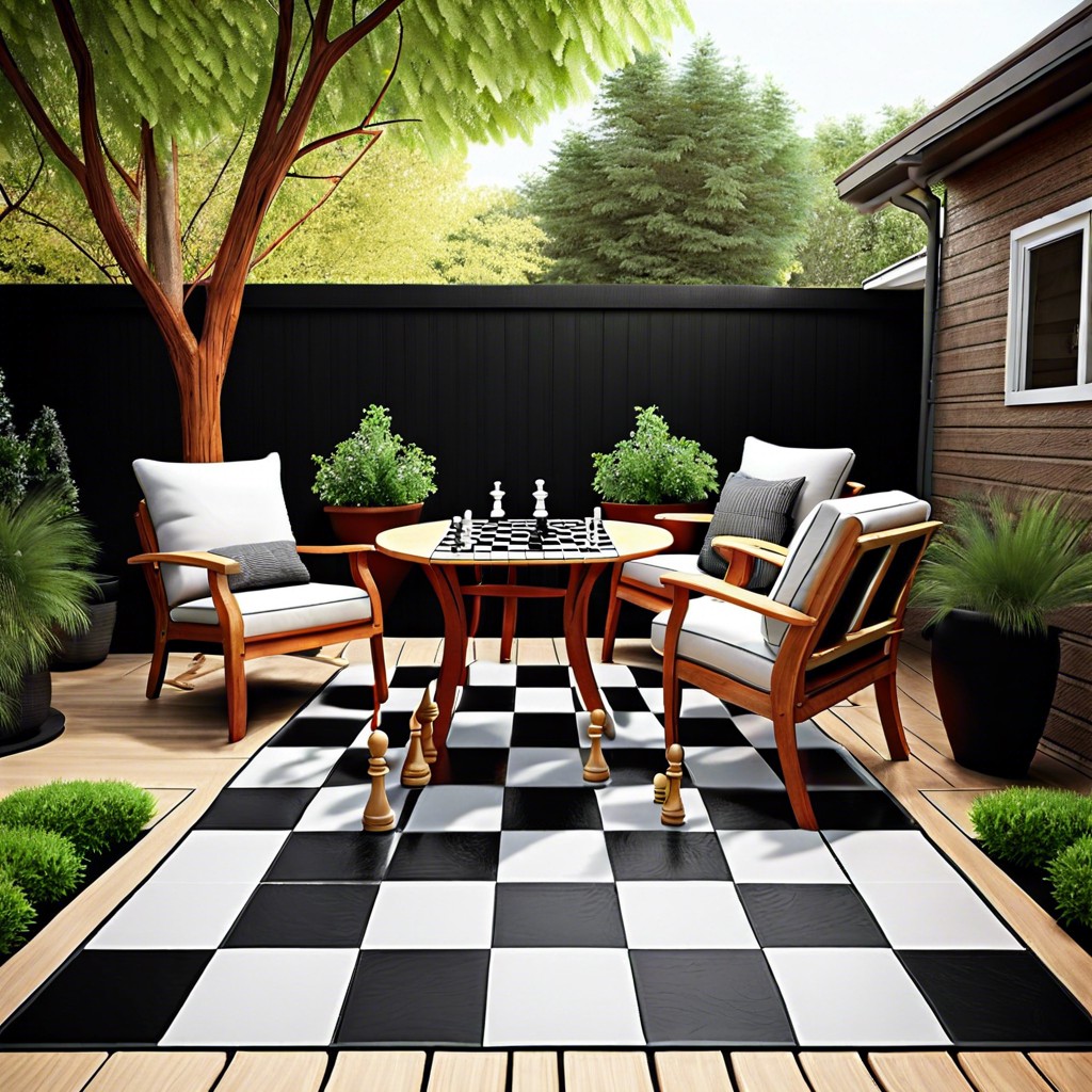 craft a chessboard patio