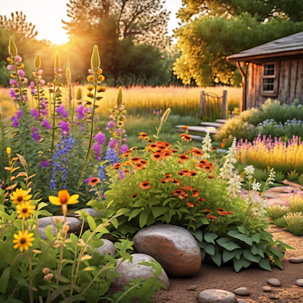 craft a rustic garden with wildflowers