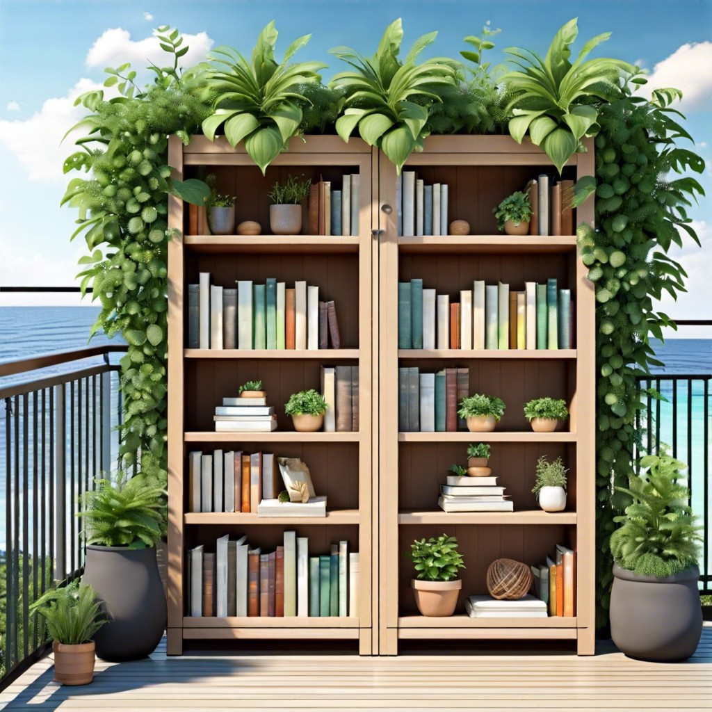 craft an outdoor library with weather resistant bookshelves