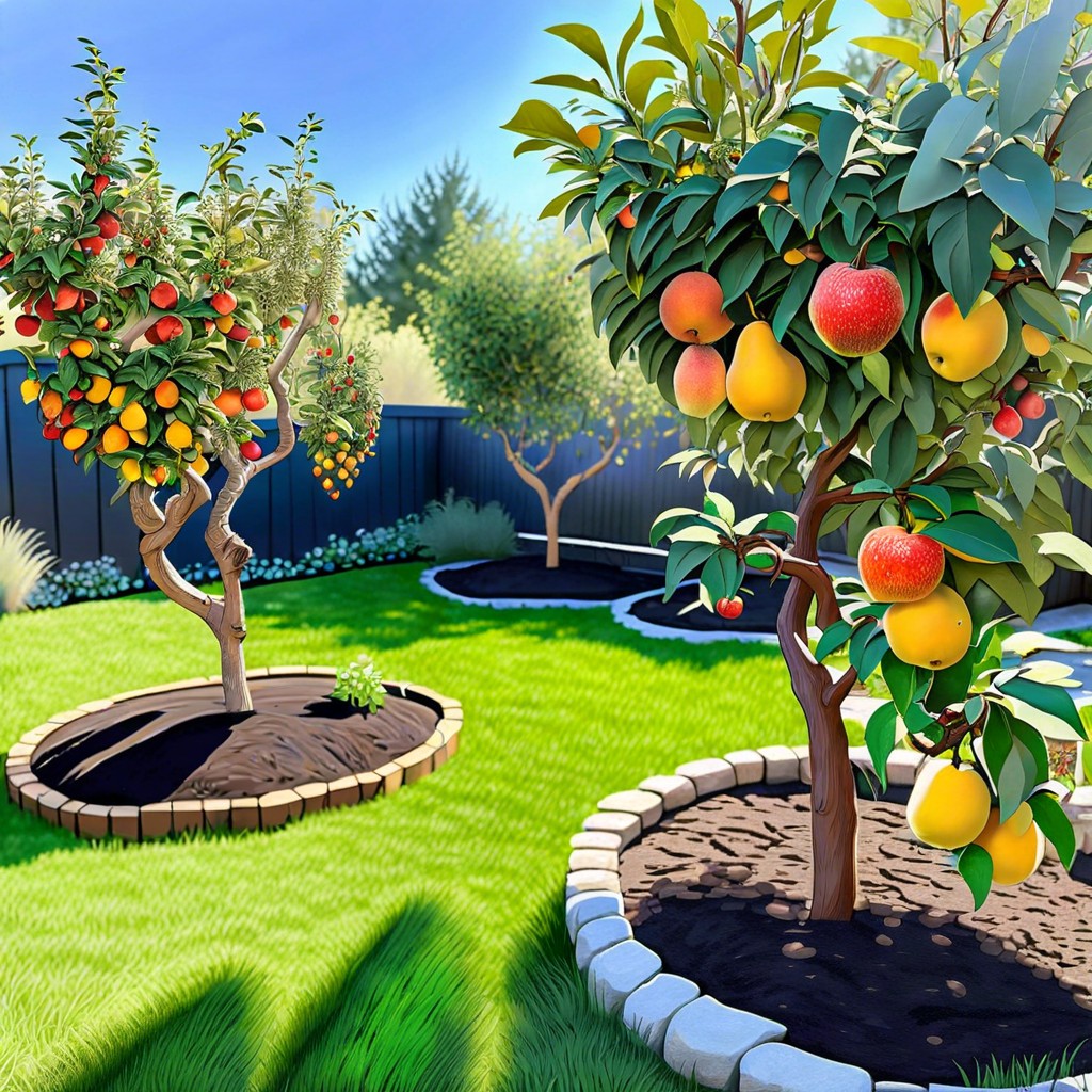 create a mini orchard with dwarf fruit trees