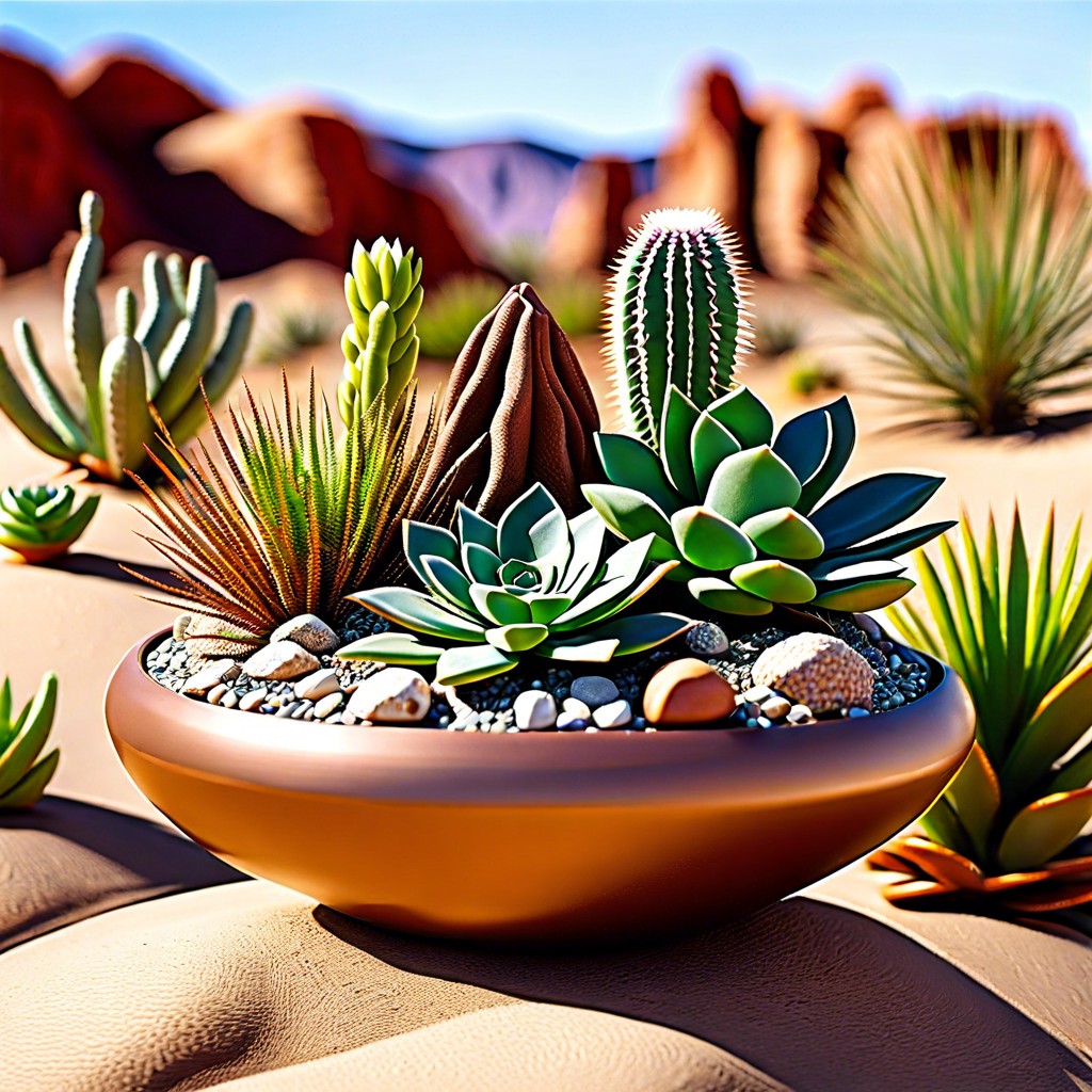 create a mini outdoor succulent gallery