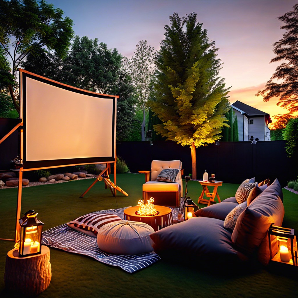 create an outdoor cinema space