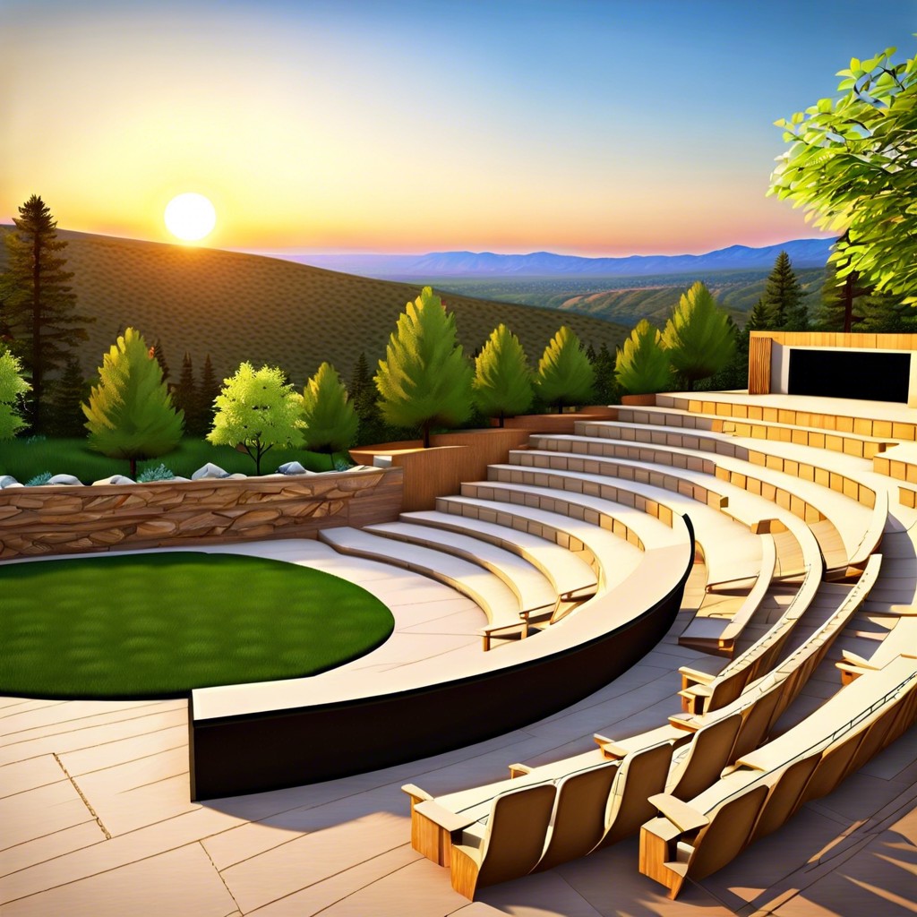 design a hillside amphitheater for outdoor gatherings