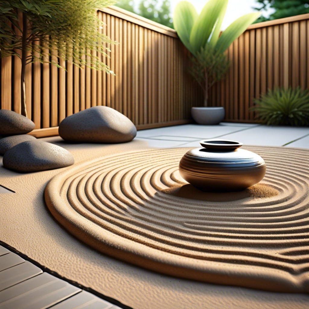 design a tranquil zen sand corner