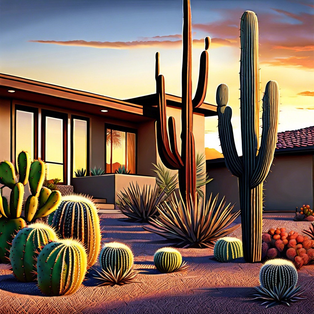 design an outdoor cactus garden display