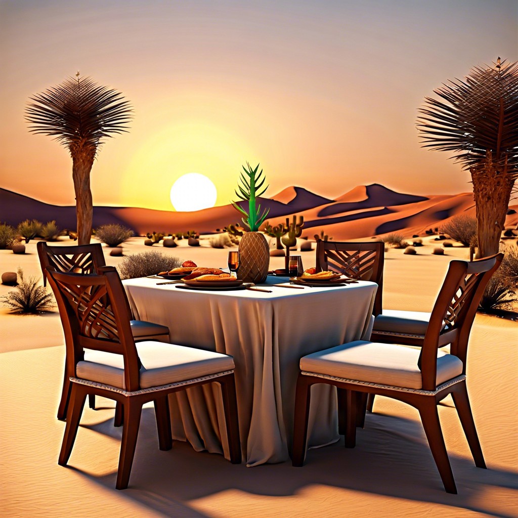 design an outdoor desert dining area