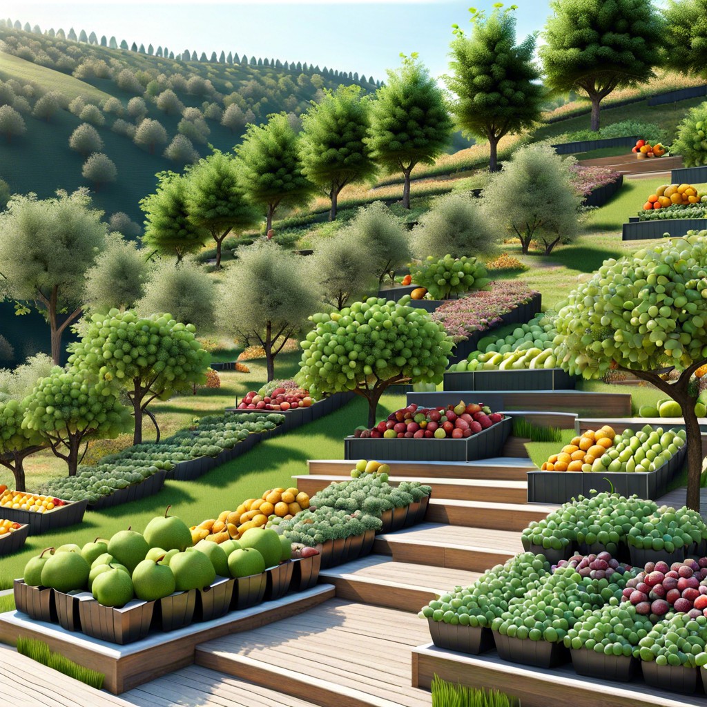 develop a hillside orchard with fruit trees