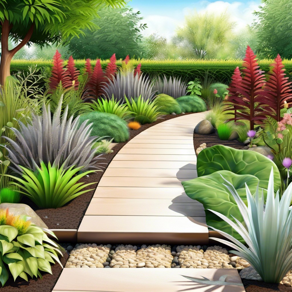 develop a sensory pathway with different textures of plants
