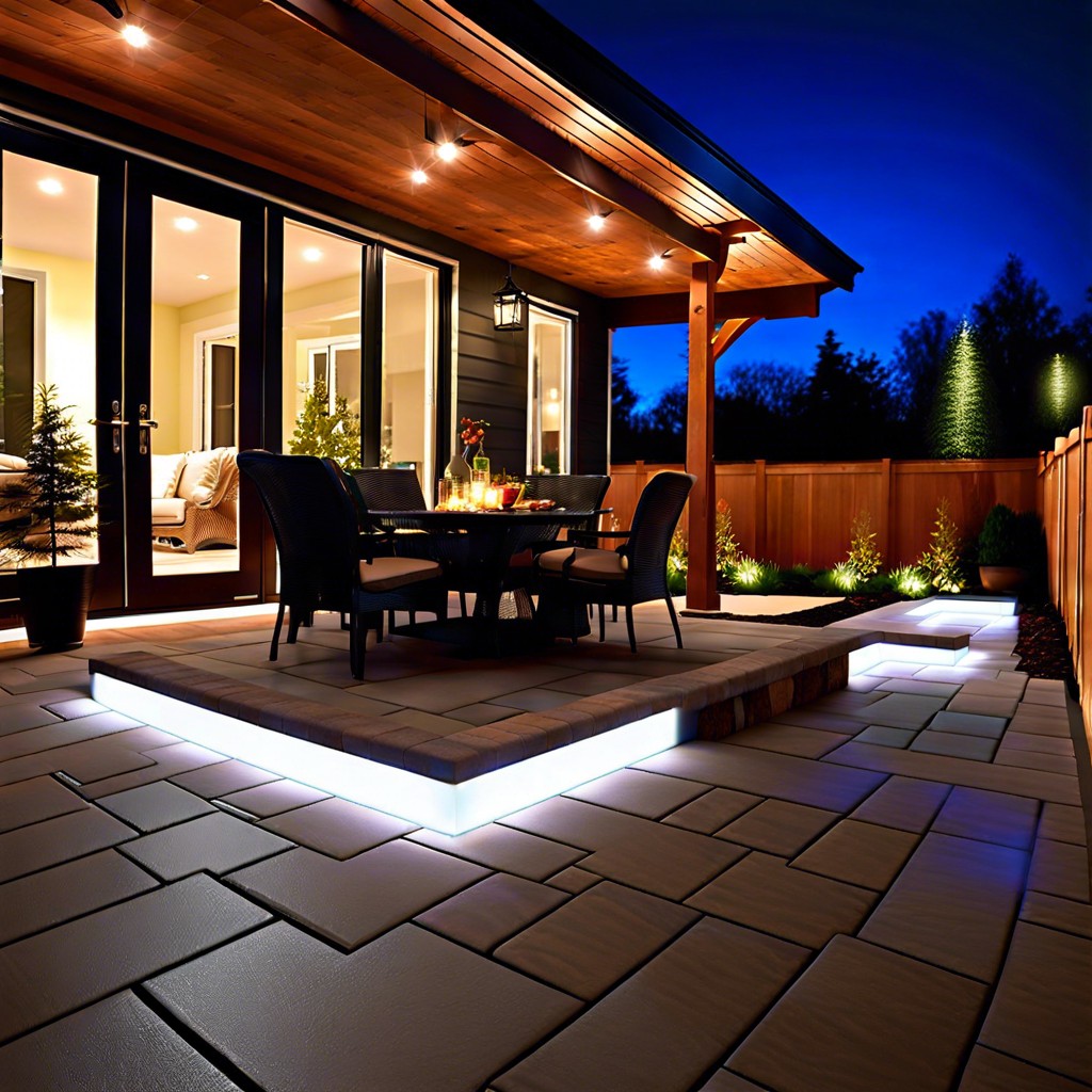 embed led lighting in pavers