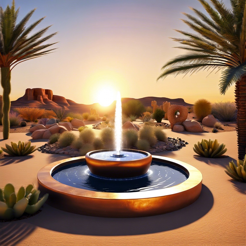 feature a solar powered water feature