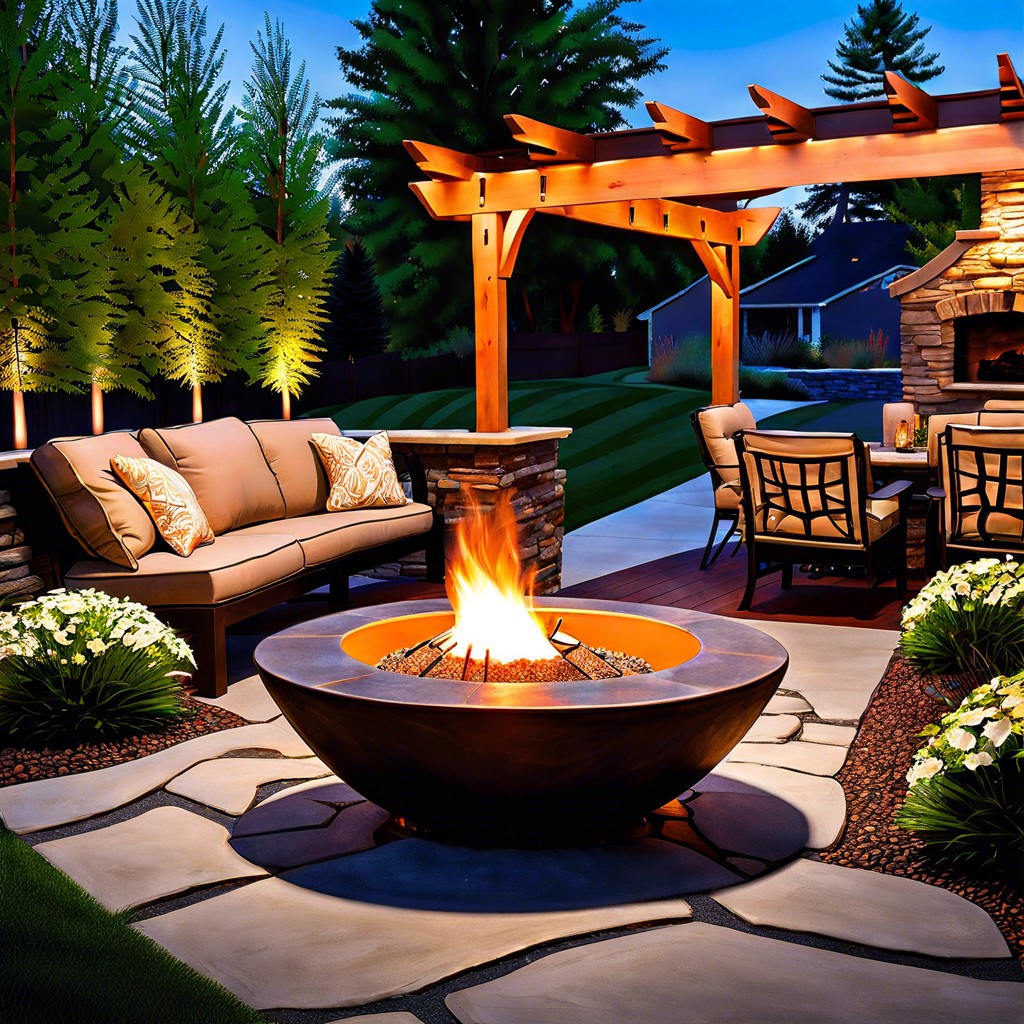 fire pit with integrated lighting