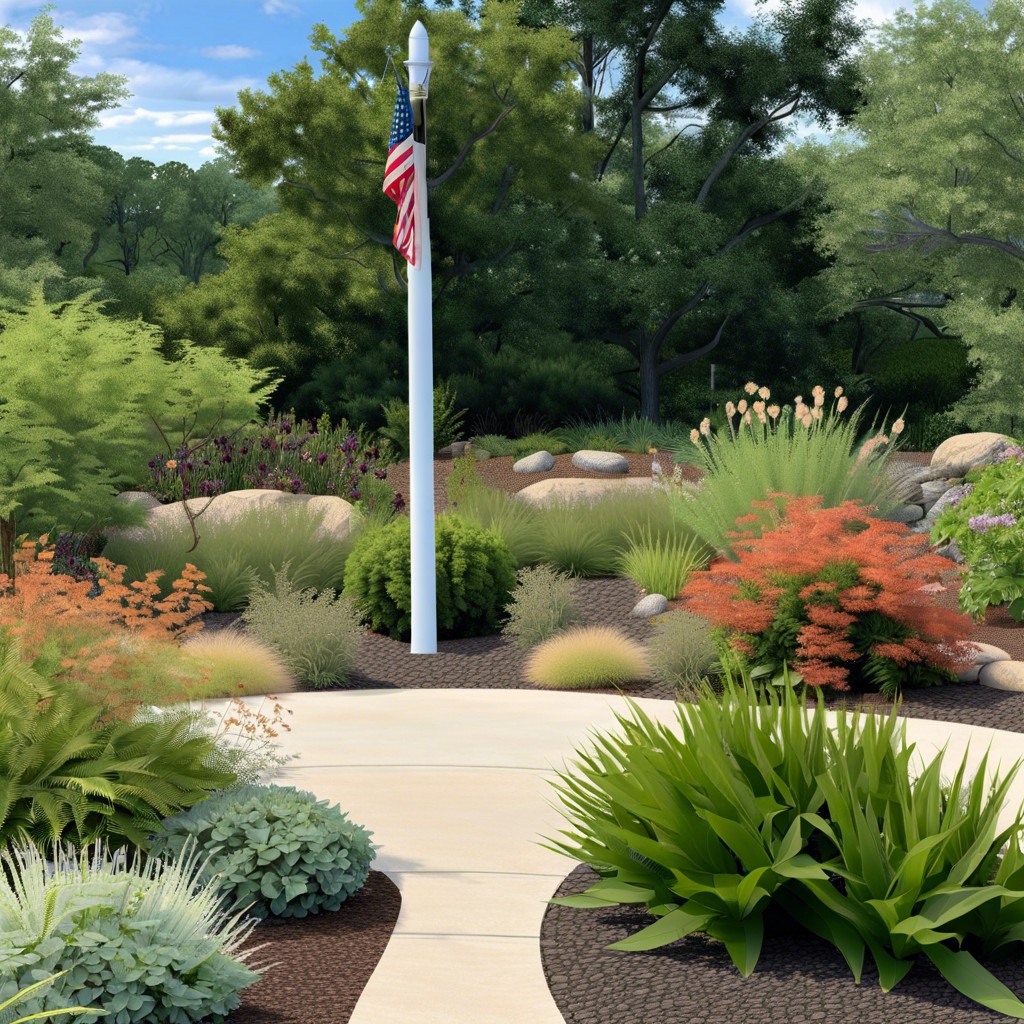 flagpole butterfly garden with native plants