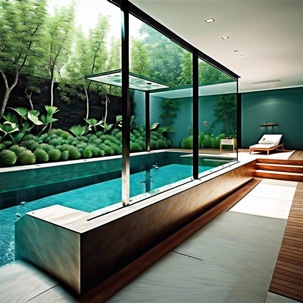glass wall pool for underwater viewing