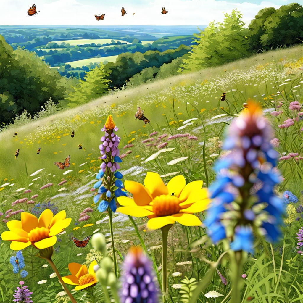 hillside wildflower haven for pollinators