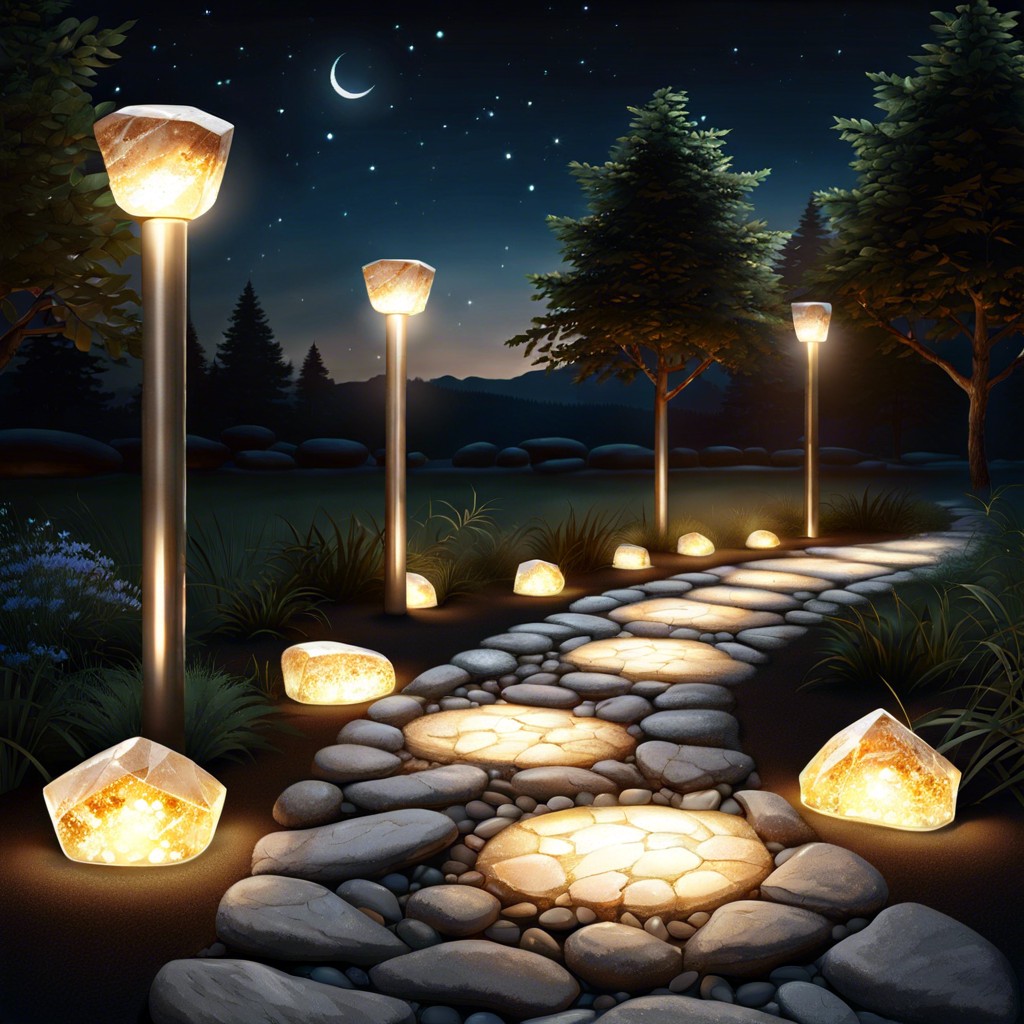 illuminated quartz pathways for night ambiance