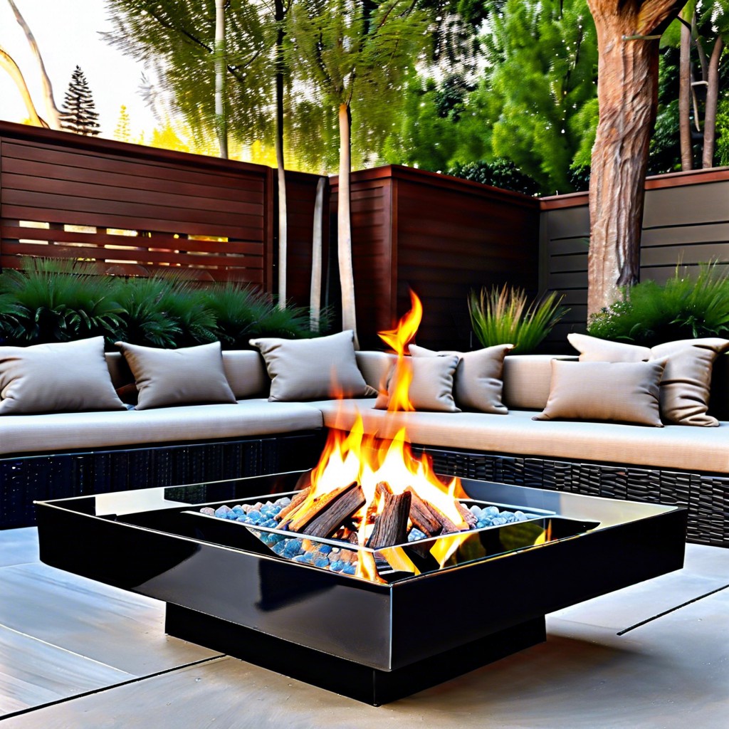 incorporate a glass fire pit