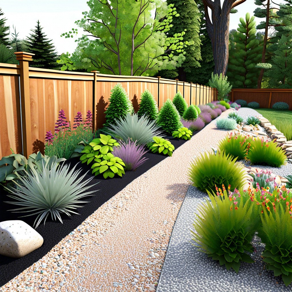 incorporate a gravel path alongside for contrast