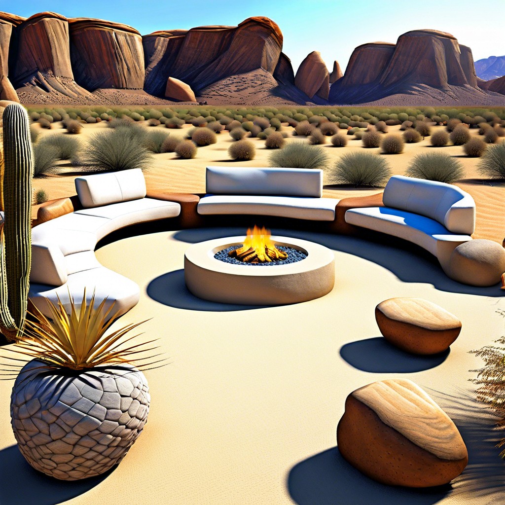 incorporate desert rocks as seating