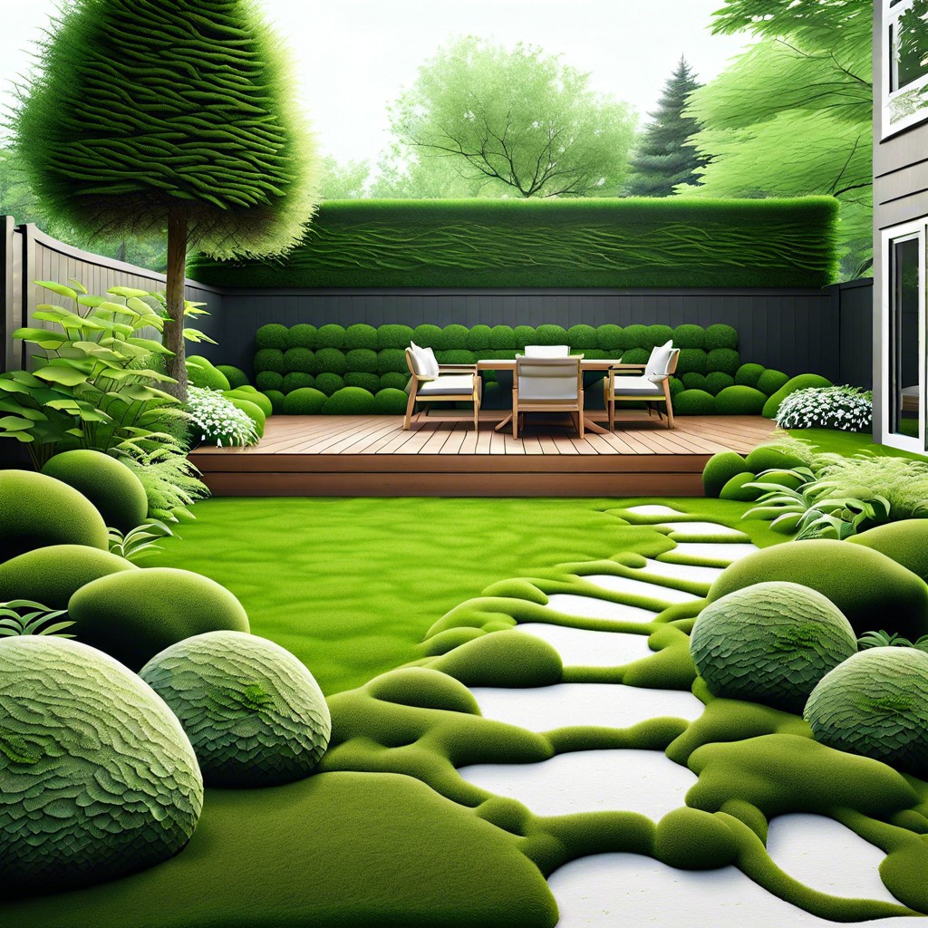 incorporate moss as a green no mow lawn alternative