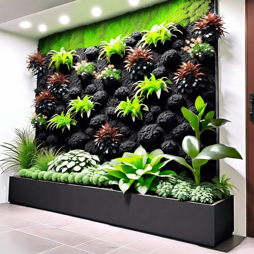 incorporating black mulch in vertical gardens