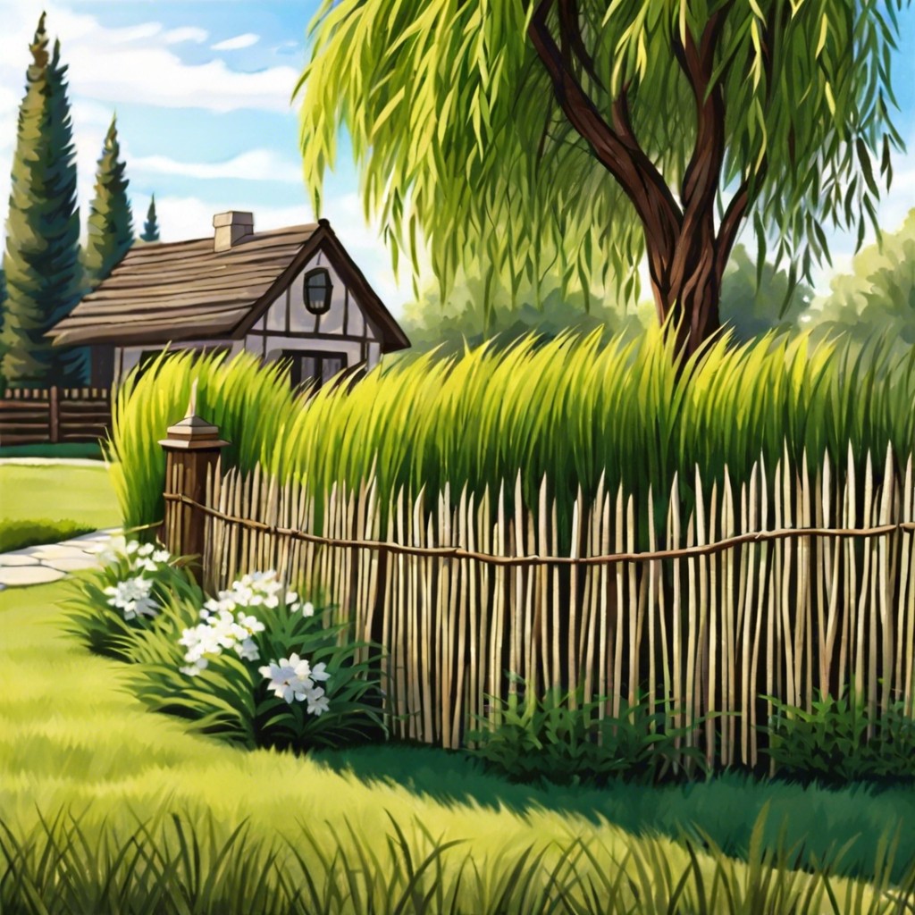 install a rustic willow fence