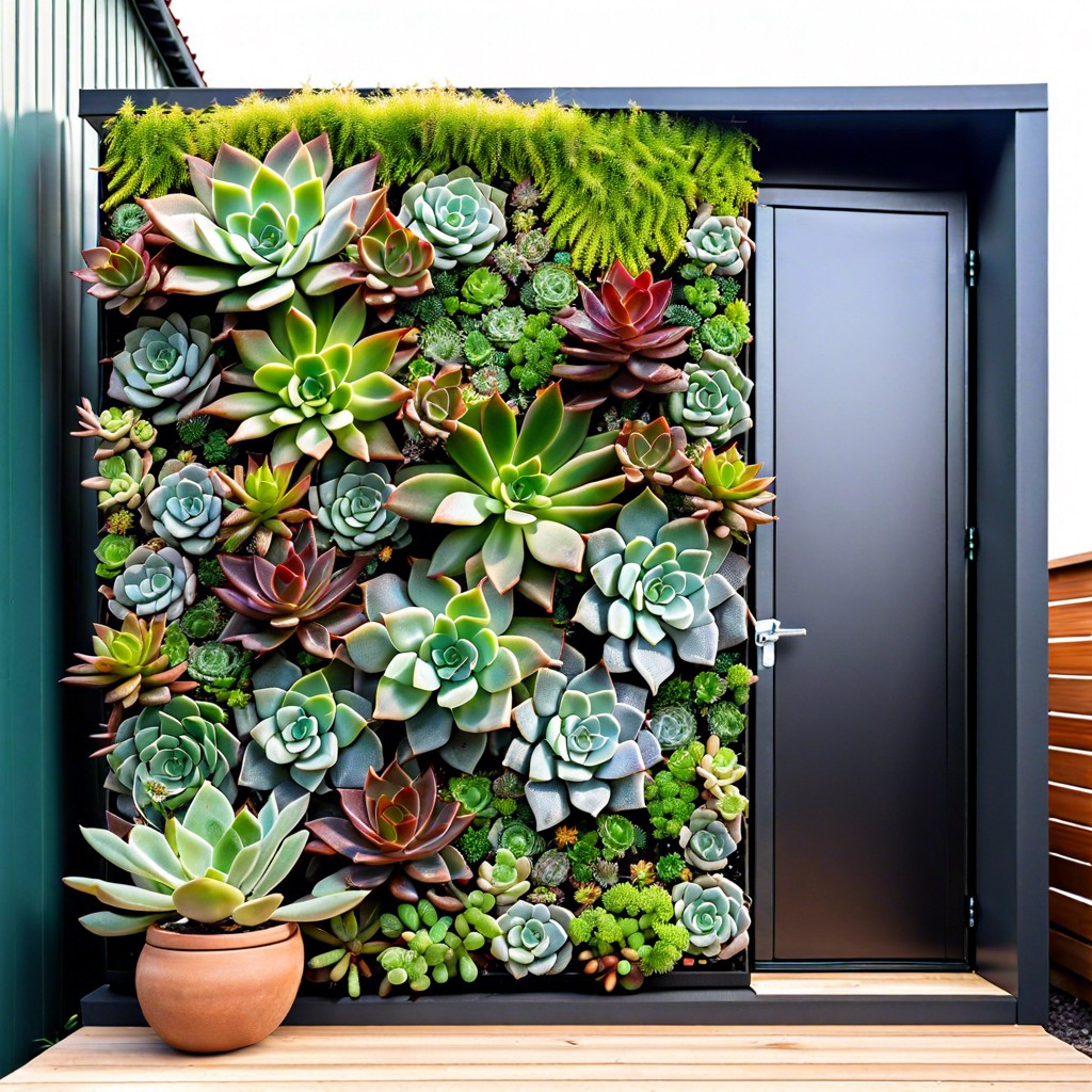 living wall with succulents