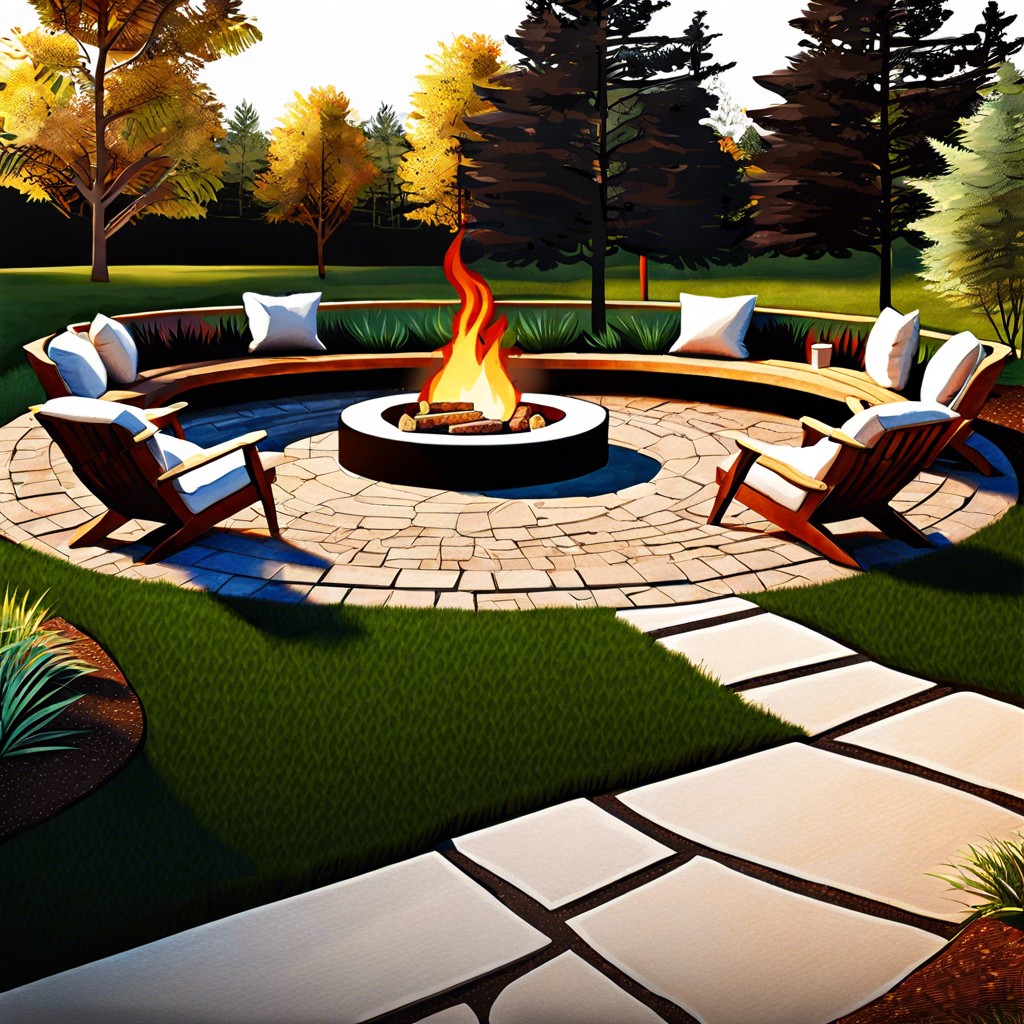 mini amphitheater with central fire pit