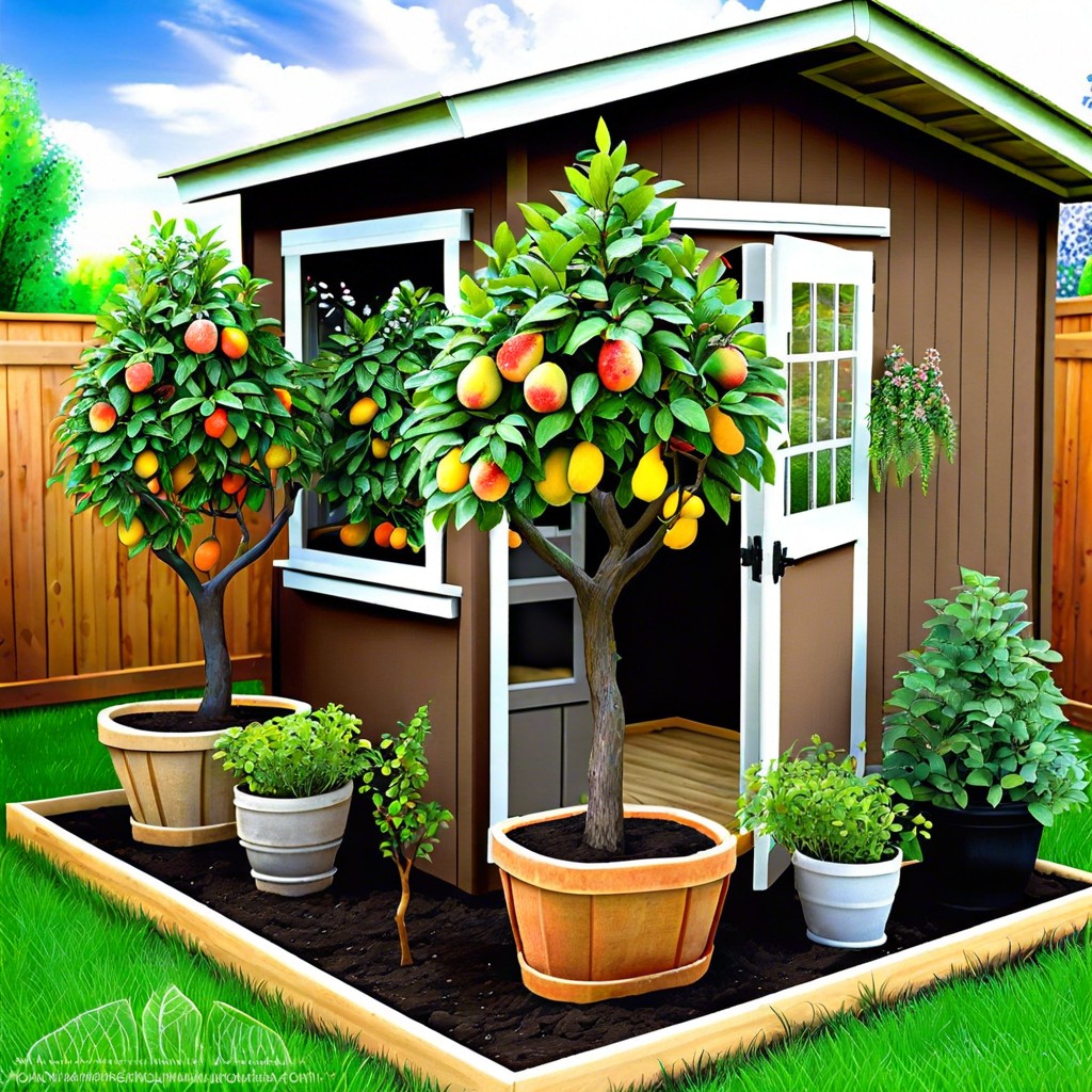 mini orchard with dwarf fruit trees
