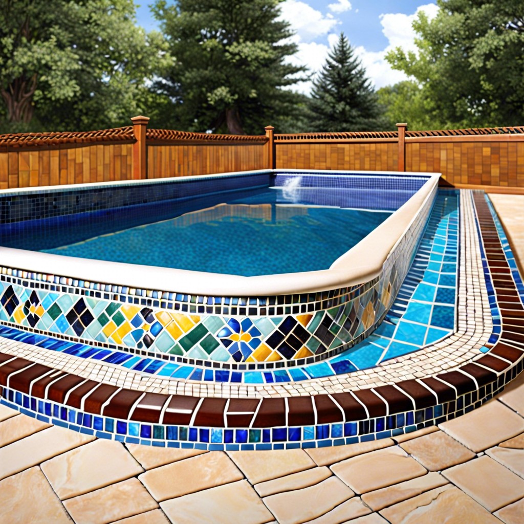 mosaic tile pool trim
