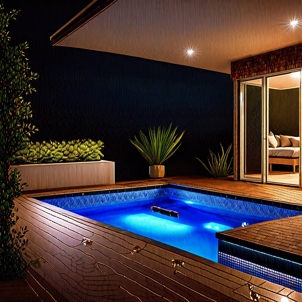 night lit pool with led lights