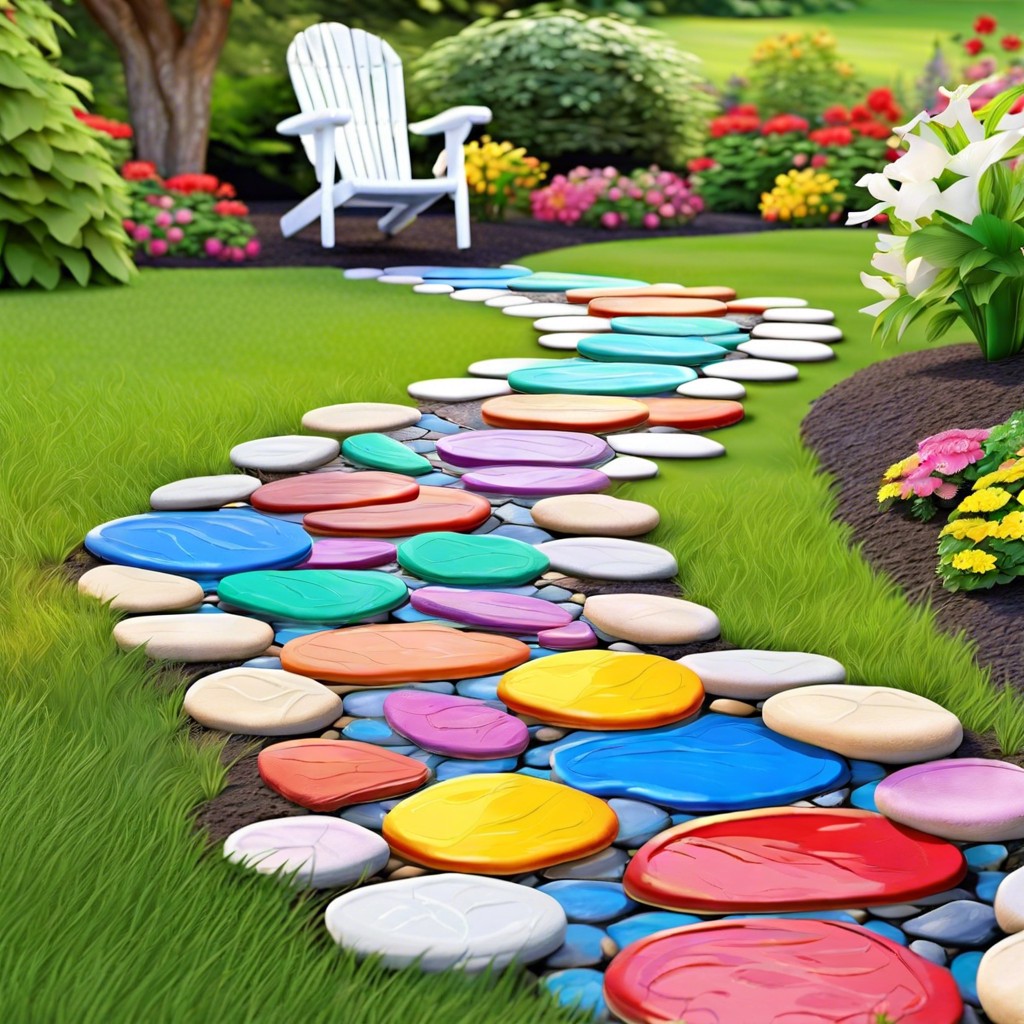 paint bright garden stepping stones
