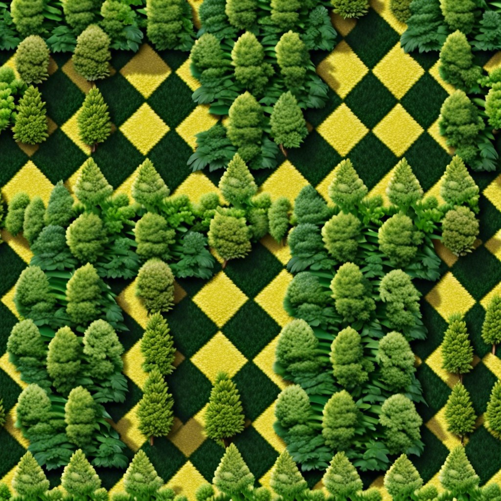 plant arborvitae in alternating colors for a checkerboard pattern
