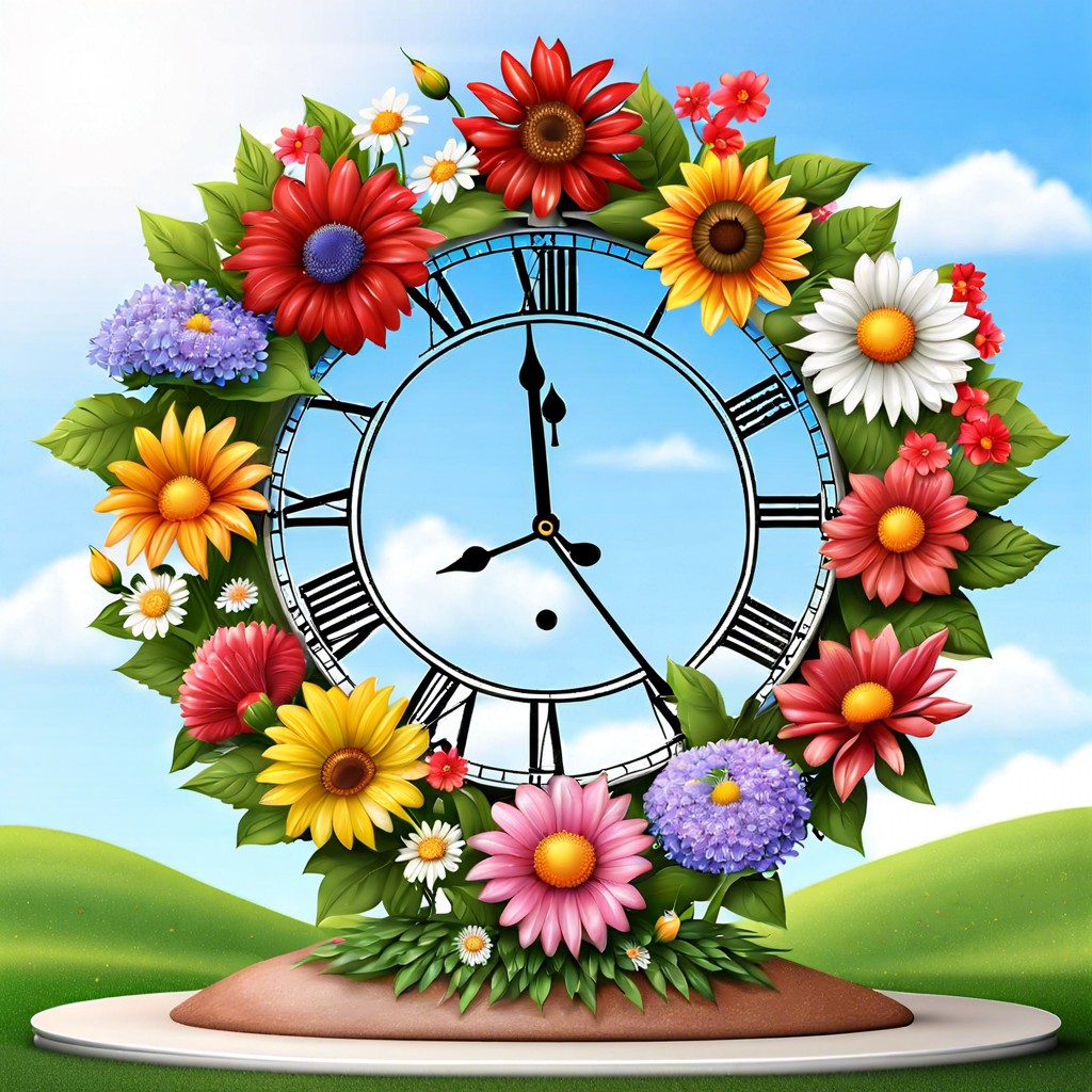 seasonal flagpole flower clock