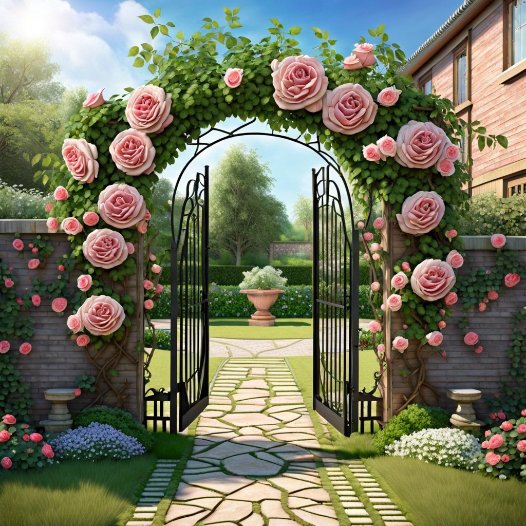 secret garden gateways with climbing roses