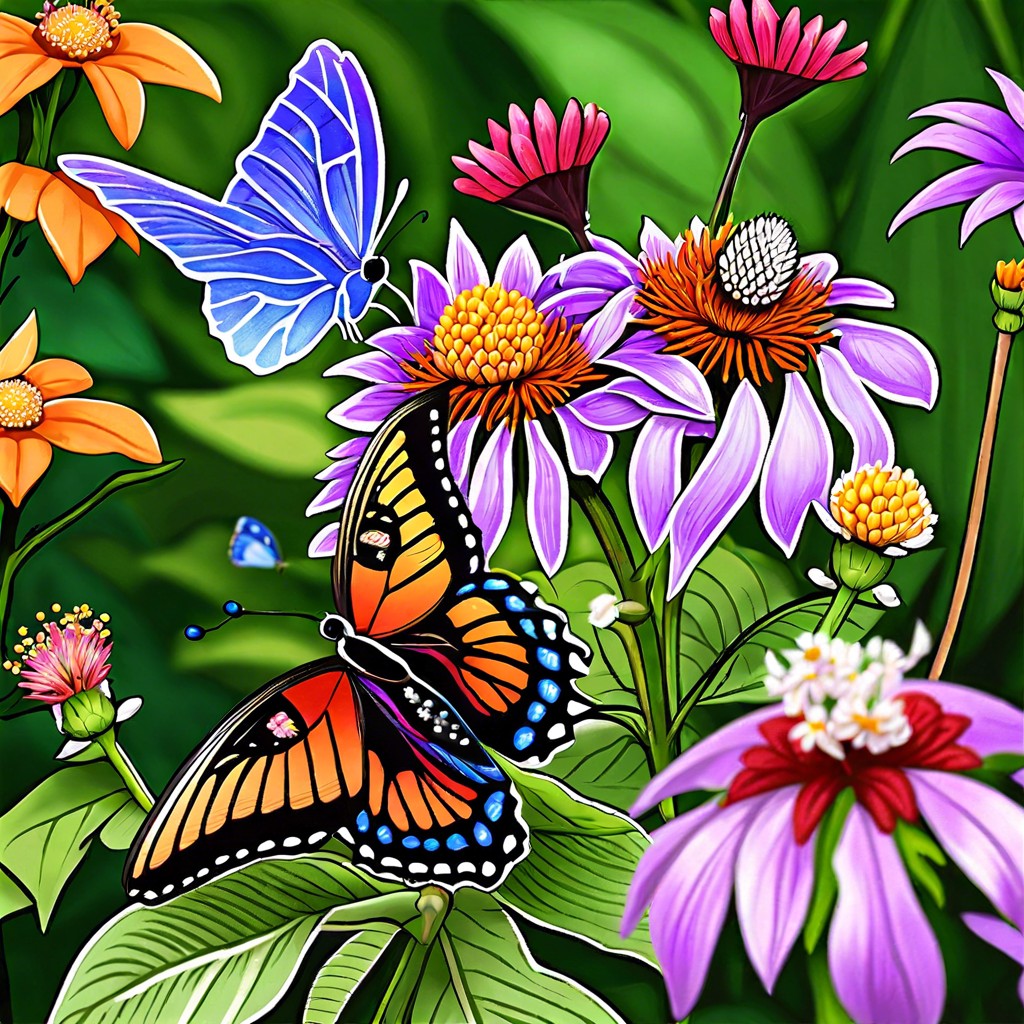 set up a butterfly garden with nectar rich flowers