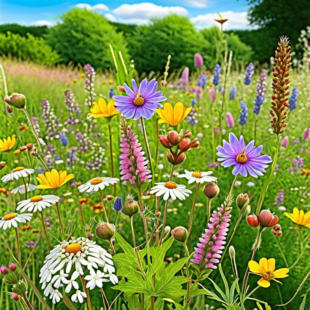 set up a perennial wildflower meadow for annual self seeding
