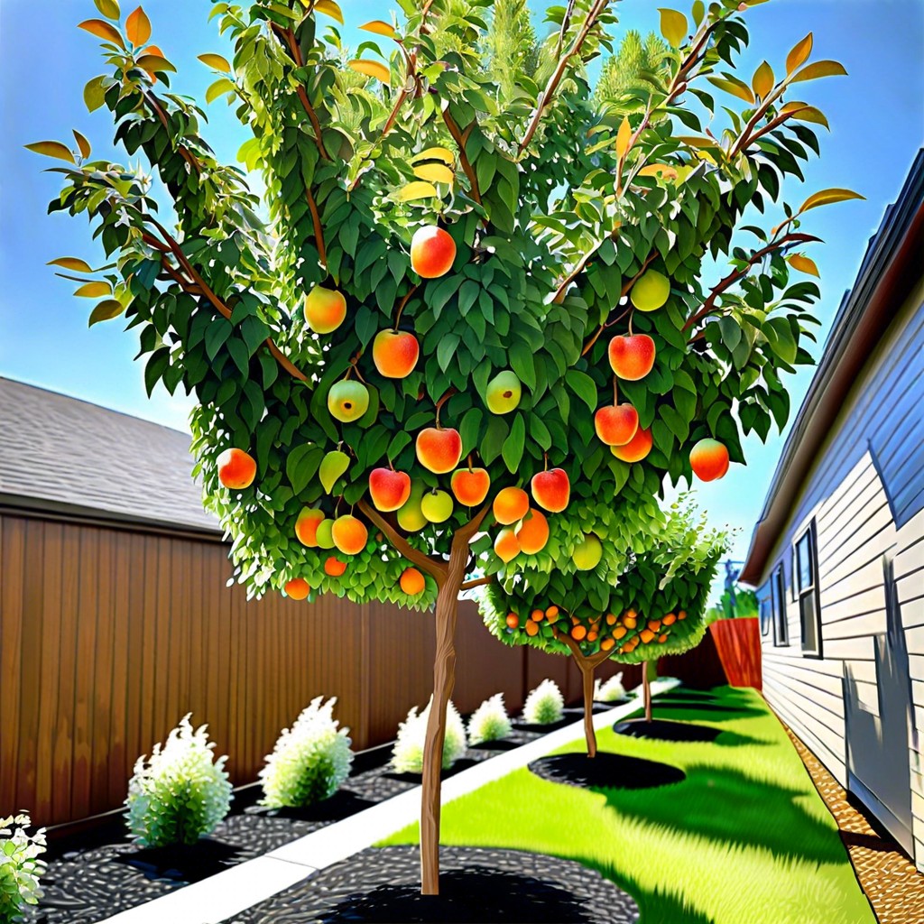 side yard orchard with dwarf fruit trees