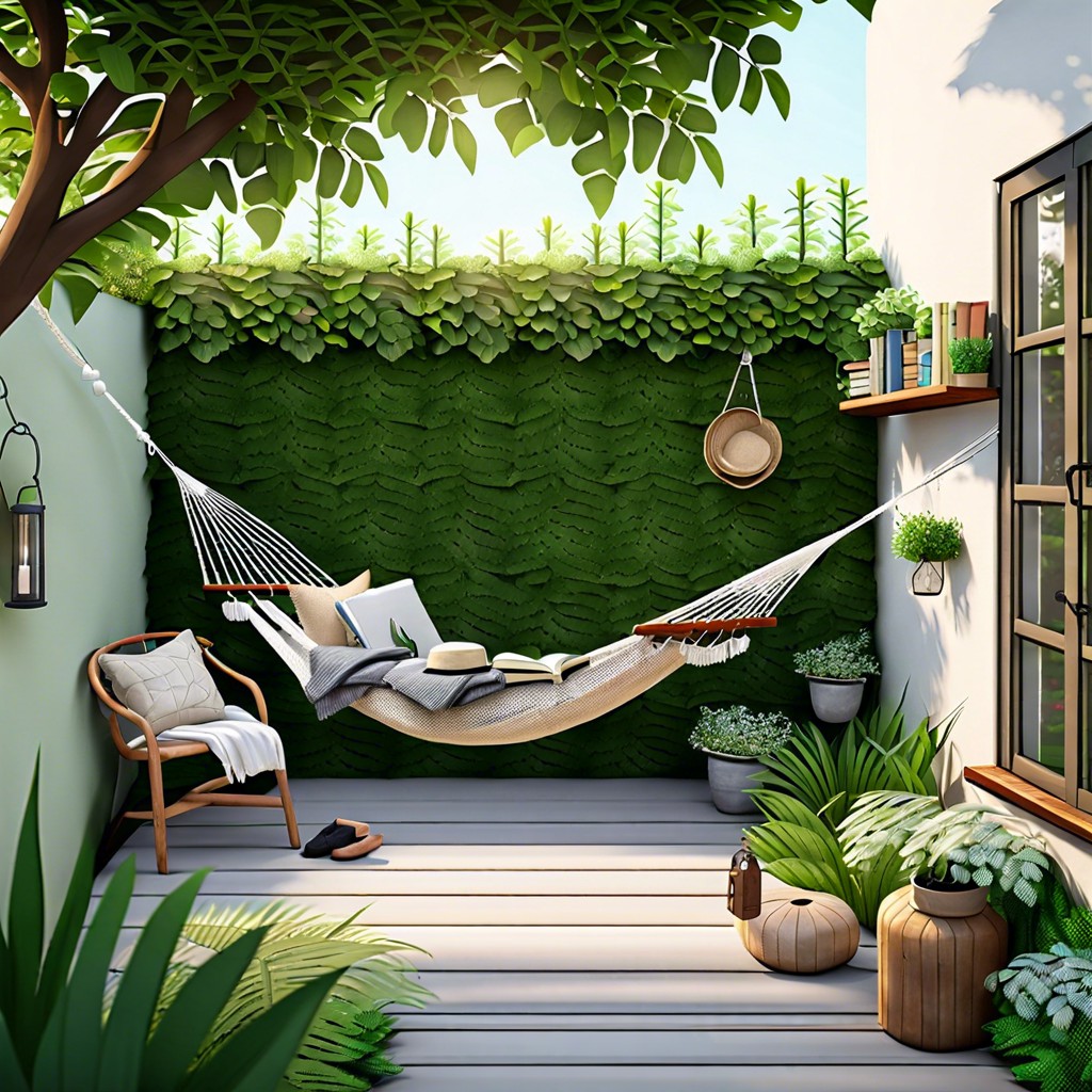 side yard outdoor reading nook