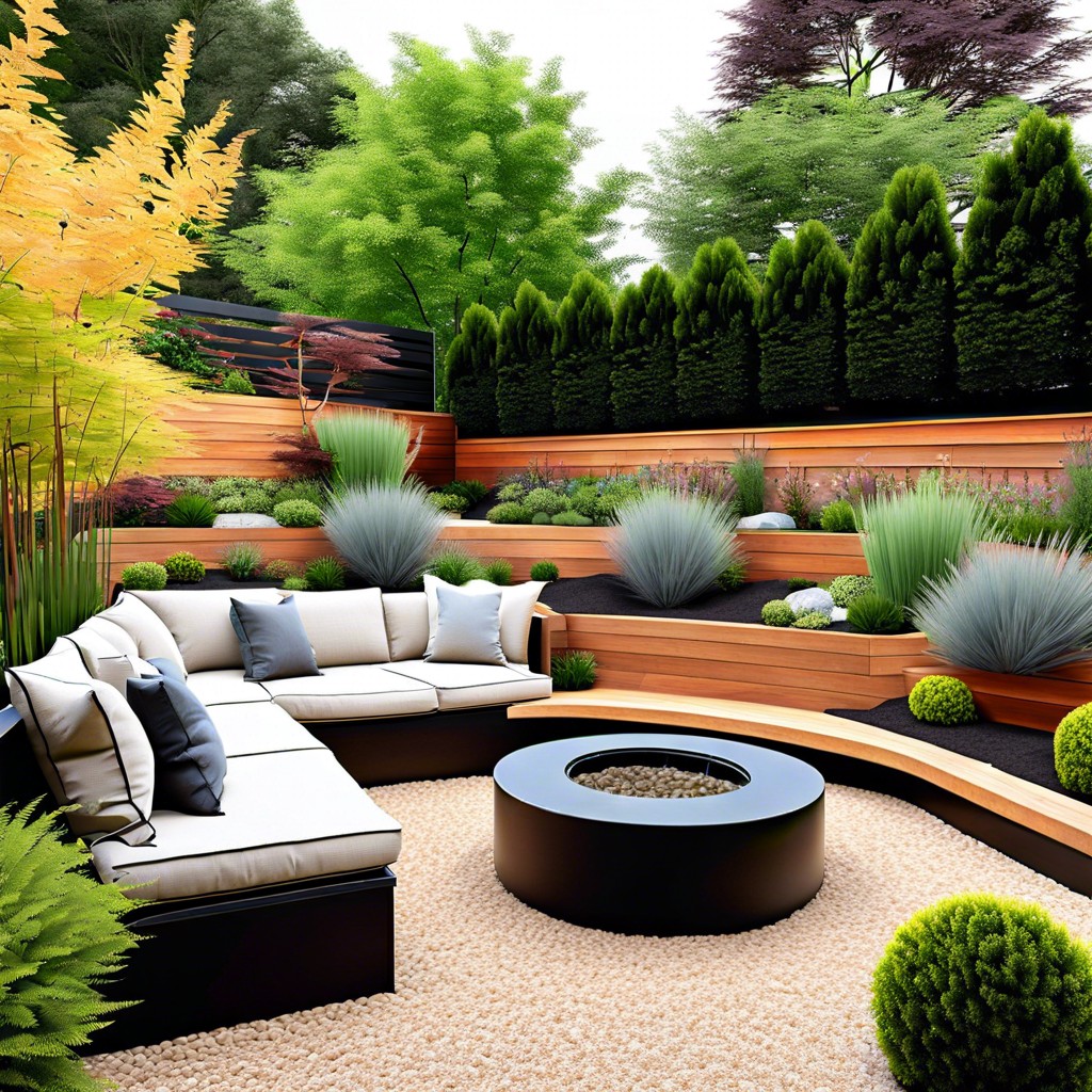 simple sloped outdoor seating area