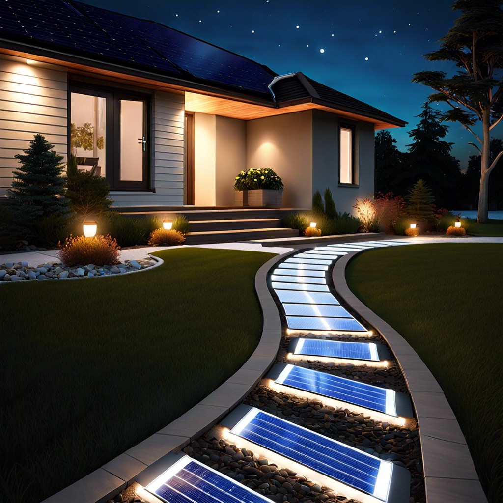 solar lit walkway for nighttime appeal