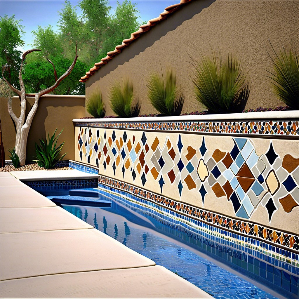 stucco with tile inlay