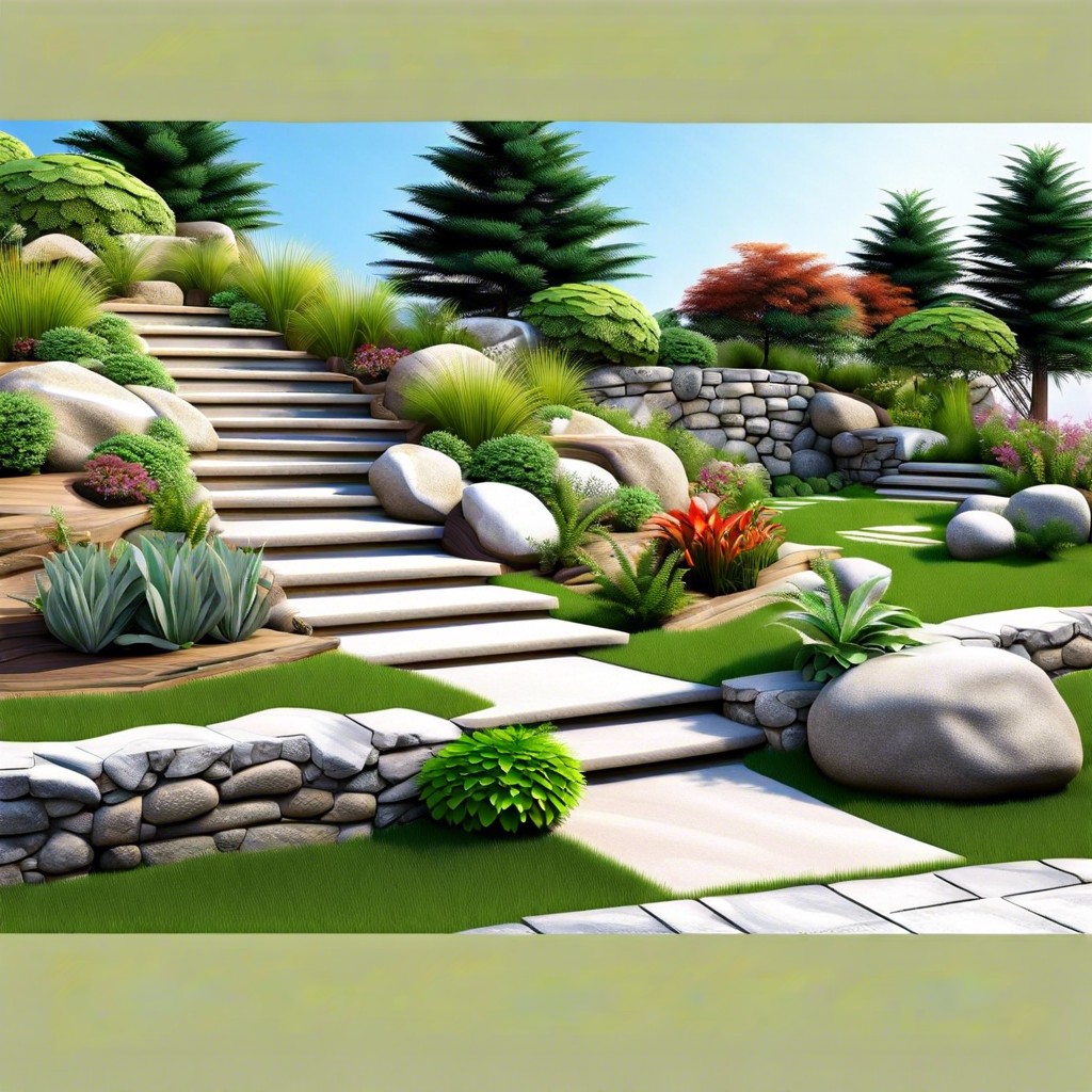terraced rock gardens